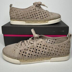 Vince Camuto Shoes Womens Size 8.5 Tipsy Taupe Theera Perforated Espadrille